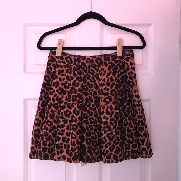 NWOT Neoprene Leopard Print Skater Skirt Nordstrom - Picture 5 of 10